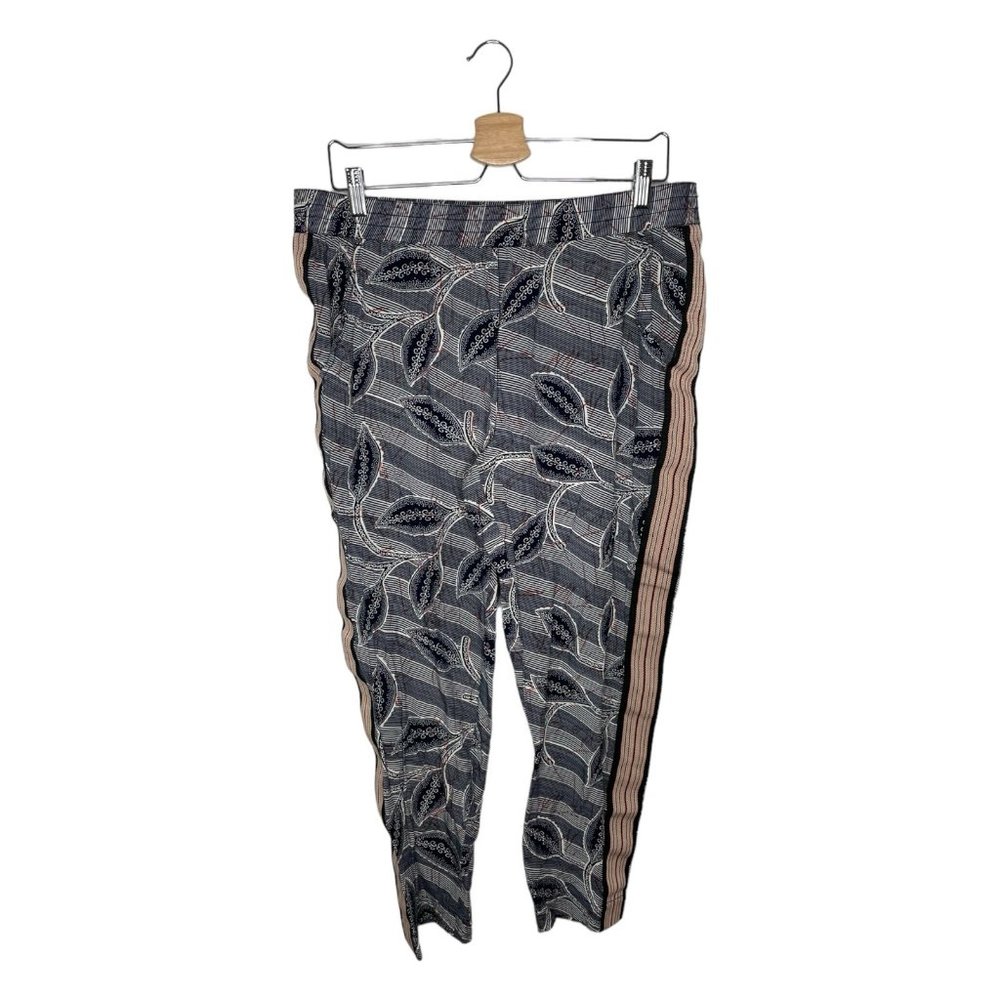 Anthro Abstract Pattern Jogger Side Stripe Size L - image 1
